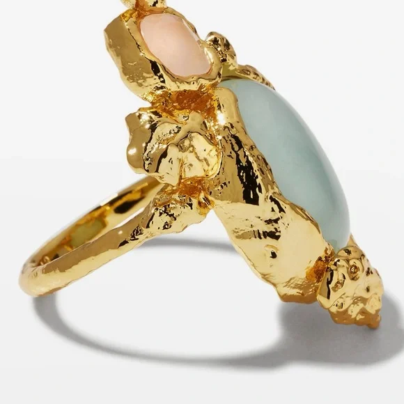 ALEXIS BITTAR Golden Pebble Cake Ring NEW Size 8 - Picture 3 of 8